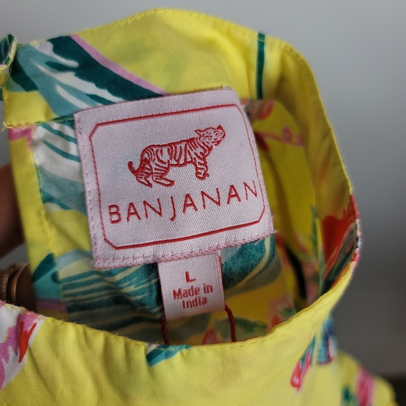NWT Banjanan Yellow Bulbul Dress Size Large - Picture 11 of 12